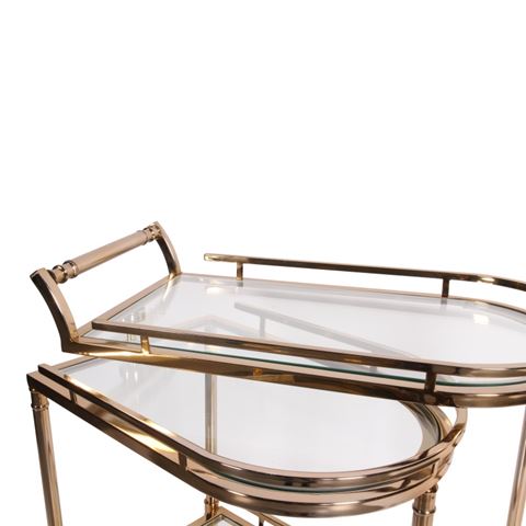 Chariot de Bar 83 cm - Or - Verre & Acier