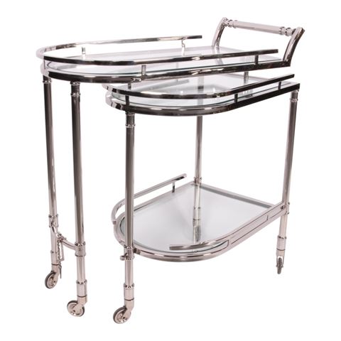 Bar Trolley 83 cm - Zilver - Glas & Staal
