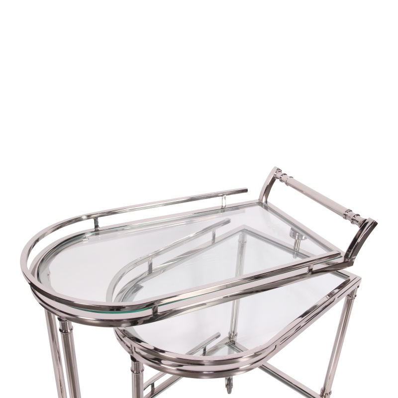 Bar Trolley 83 cm - Zilver - Glas & Staal