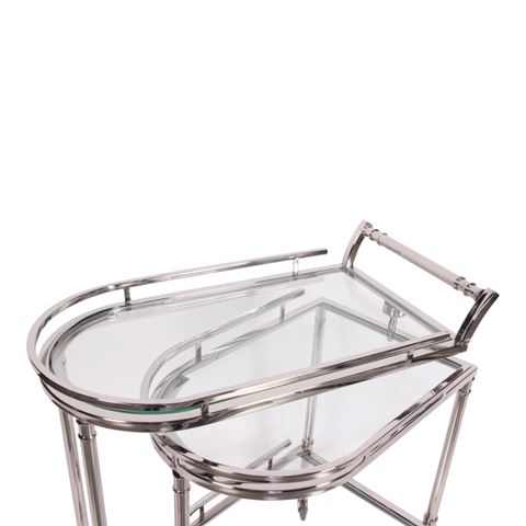 Bar Trolley 83 cm - Zilver - Glas & Staal