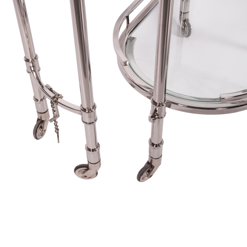 Bar Trolley 83 cm - Zilver - Glas & Staal