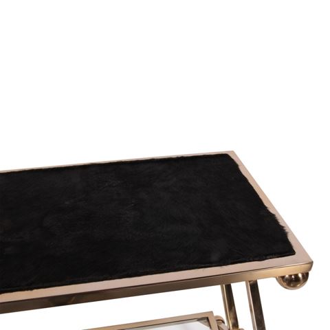 Magazine Rack Side Table 76 cm - Gold - Steel & Glass