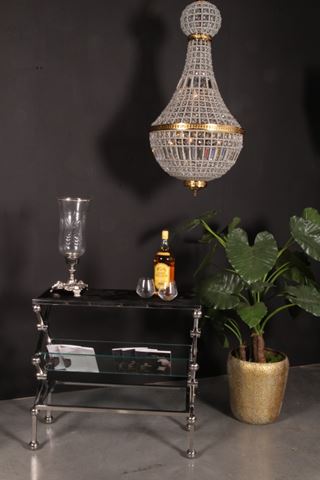 Magazine Rack Side Table 76 cm - Silver - Steel & Glass