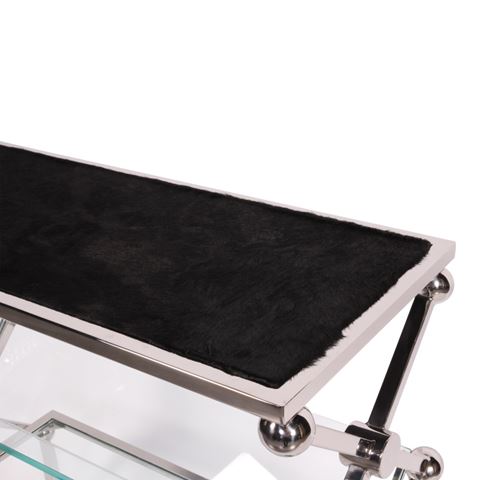 Magazine Rack Side Table 76 cm - Silver - Steel & Glass