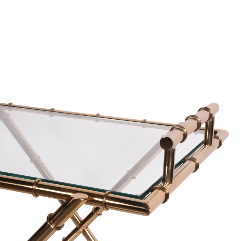 Serveer Trolley 88 cm - Goud - Glas & Staal