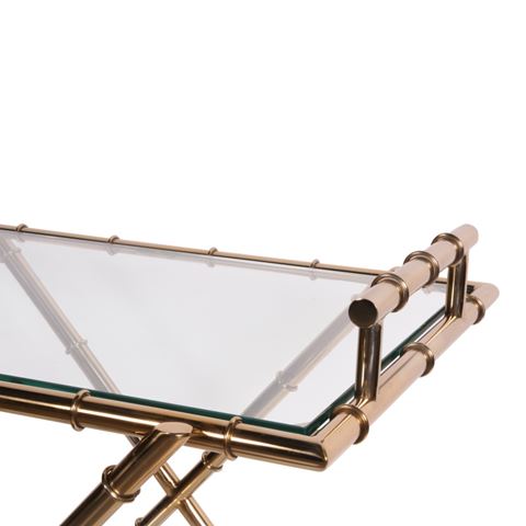Serving Trolley 88 cm - Gold - Glass & Steel