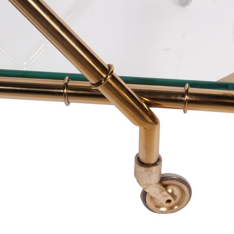 Serving Trolley 88 cm - Gold - Glass & Steel
