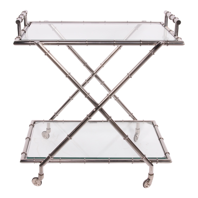 Serveer Trolley 88 cm - Zilver - Glas & Staal