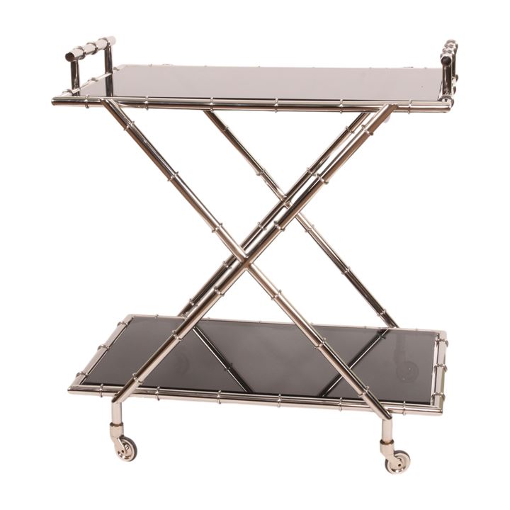 Serving Trolley 88 cm - Silver - Glass & - New Arrival