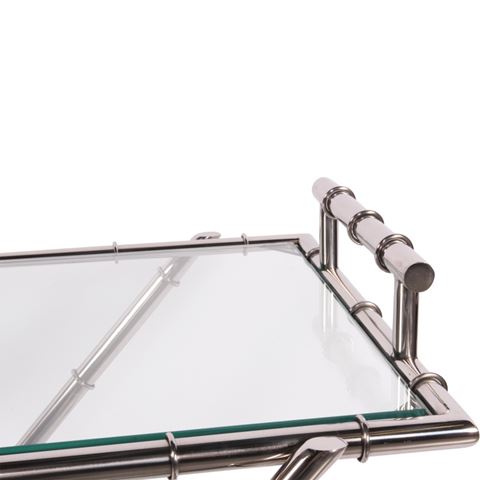 Serveer Trolley 88 cm - Zilver - Glas & Staal