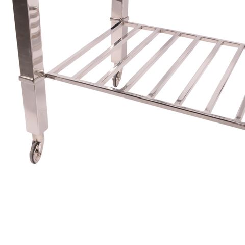 Wine Rack Side Table 75 cm - Silver - Steel & Glass