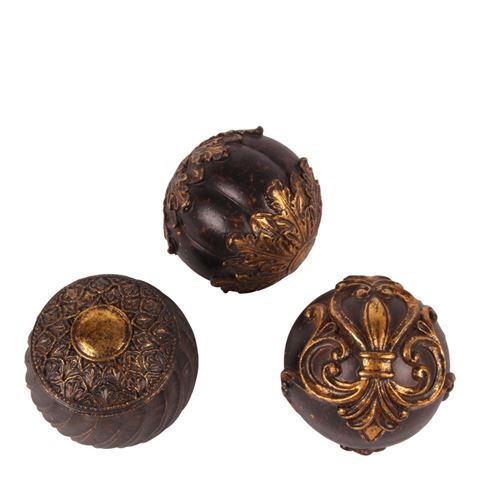 Boule déco Ø10 cm ASS/3 résine