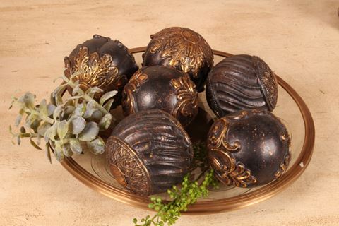 Boule déco Ø10 cm ASS/3 résine