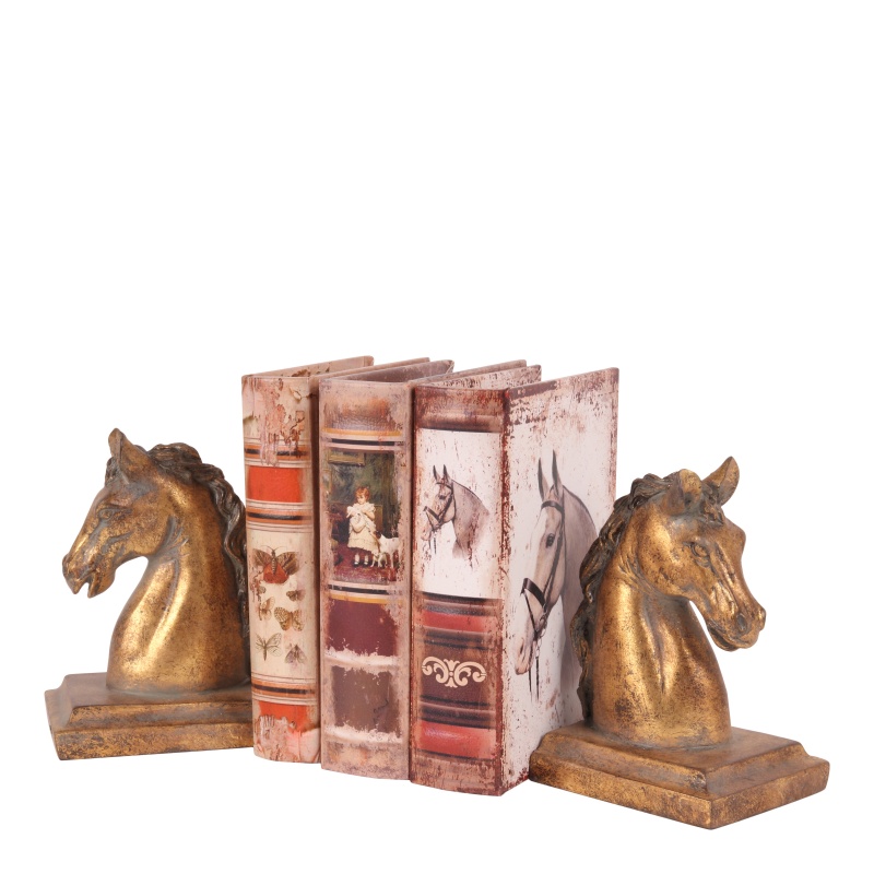 Boekensteun paard resin 17 cm