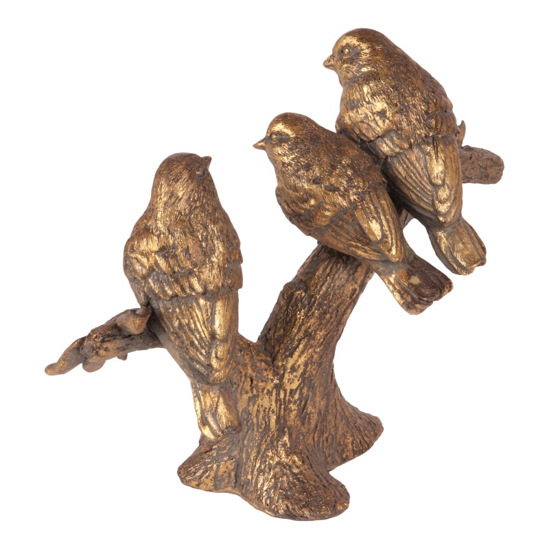 Vogels op tak resin 25 cm