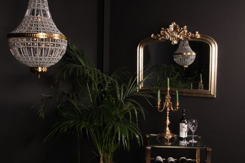 Mirror Wall 105 cm - Silver - Wood