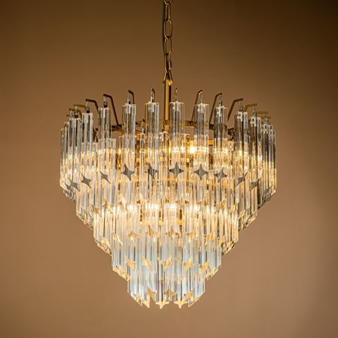 Kroonluchter Ariana 40 cm - Goud - Ijzer & Glas