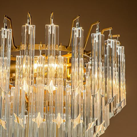 Vloerlamp Ariana 165 cm - Goud - Ijzer & Glas