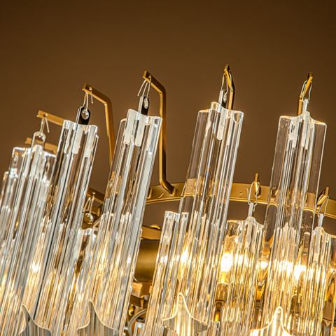 Vloerlamp Ariana 165 cm - Goud - Ijzer & Glas