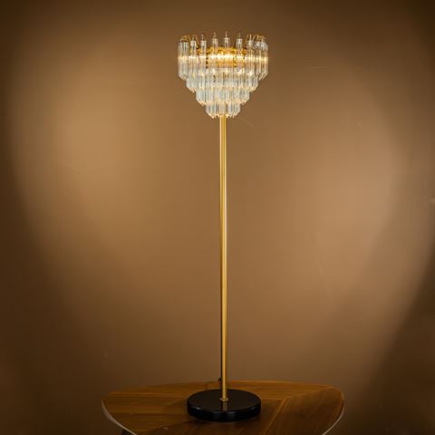 Vloerlamp Ariana 165 cm - Goud - Ijzer & Glas