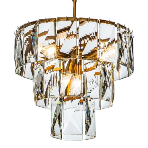 Kroonluchter Basilio 45 cm - Goud - Glas