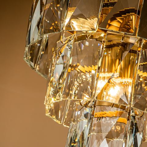Kroonluchter Basilio 45 cm - Goud - Glas