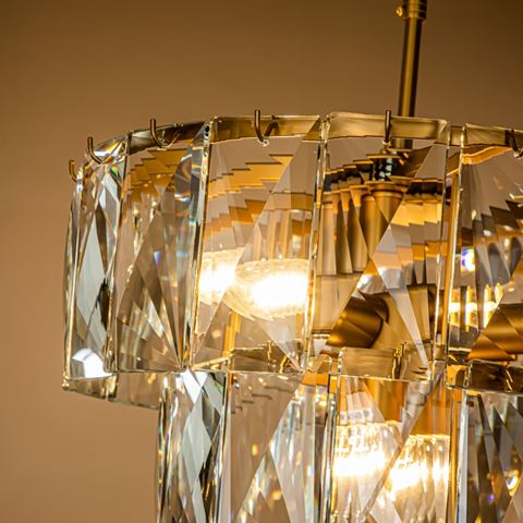 Kroonluchter Basilio 45 cm - Goud - Glas