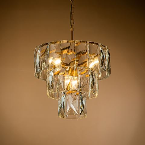 Kroonluchter Basilio 45 cm - Goud - Glas