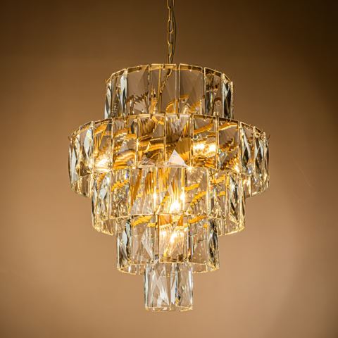 Chandelier Basilio 60 cm - Gold - Iron & Glass