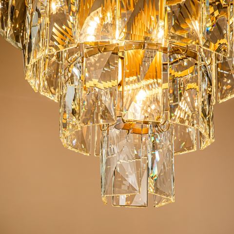 Chandelier Basilio 60 cm - Gold - Iron & Glass