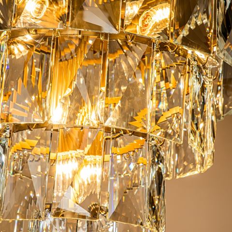 Chandelier Basilio 60 cm - Gold - Iron & Glass
