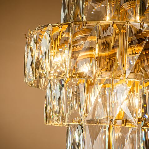 Chandelier Basilio 60 cm - Gold - Iron & Glass