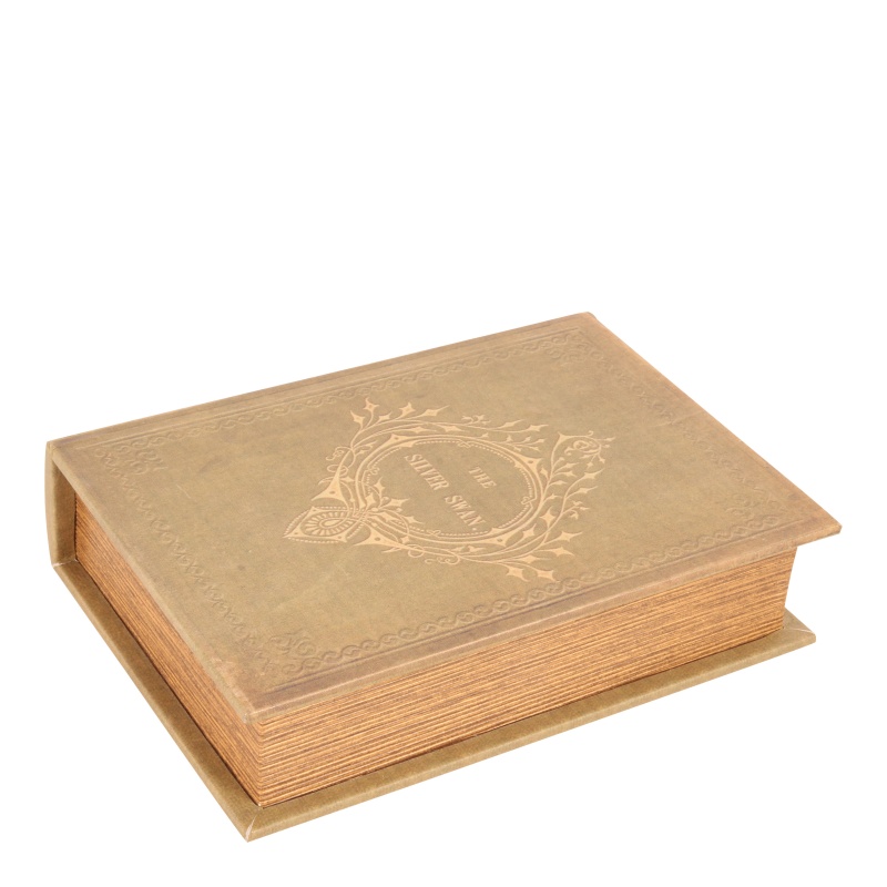 Book Storage Box Silver Swan 23 cm - Green