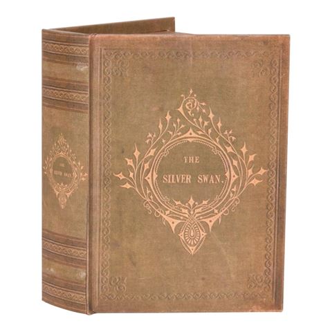 Book Storage Box Silver Swan 27 cm - Green