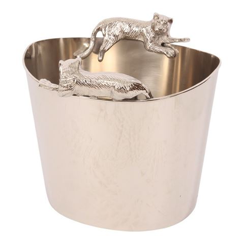 Weinkühler 26 cm - Silber - Messing