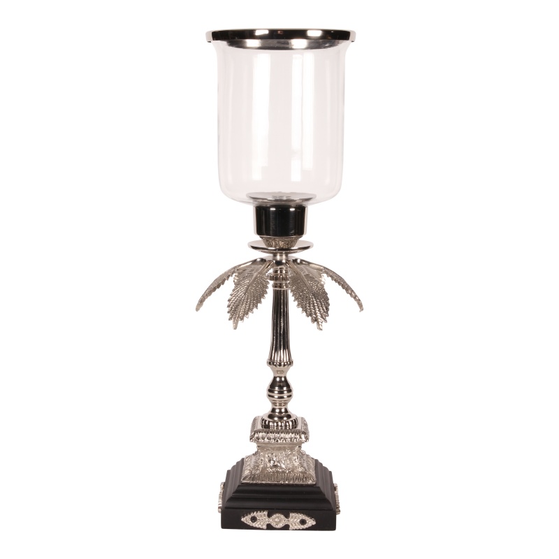 Windlicht 60 cm - Zilver - Koper / Glas