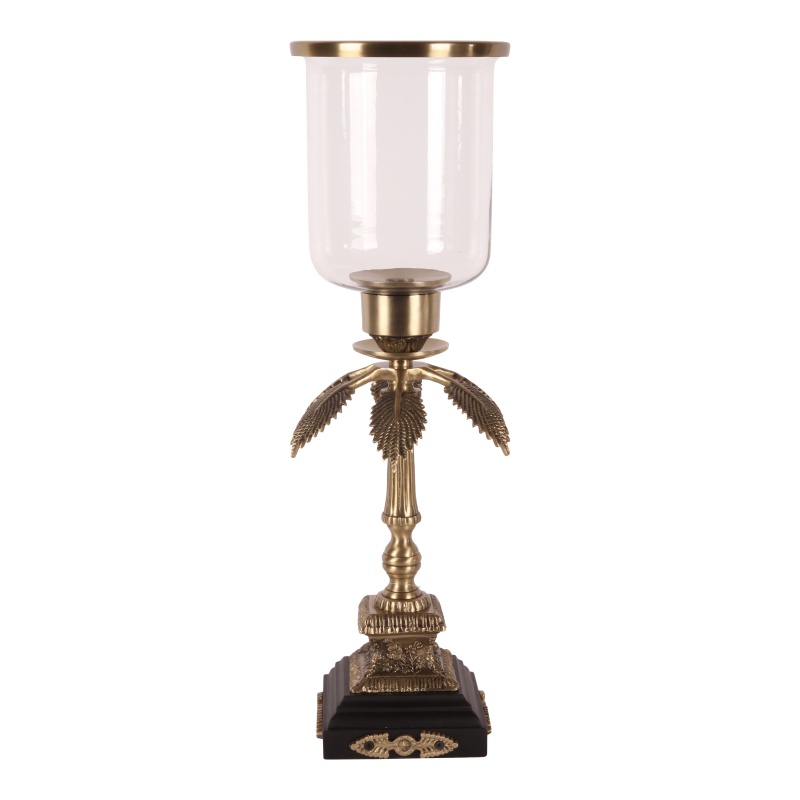 Windlicht 60 cm - Goud - Koper / Glas