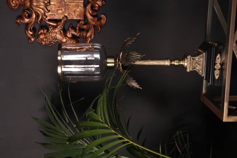 Windlicht 60 cm - Goud - Koper / Glas