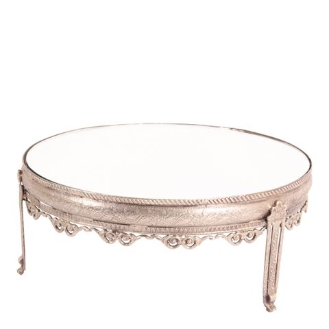 Plateau Miroir 26 cm - Argent - Laiton / Verre