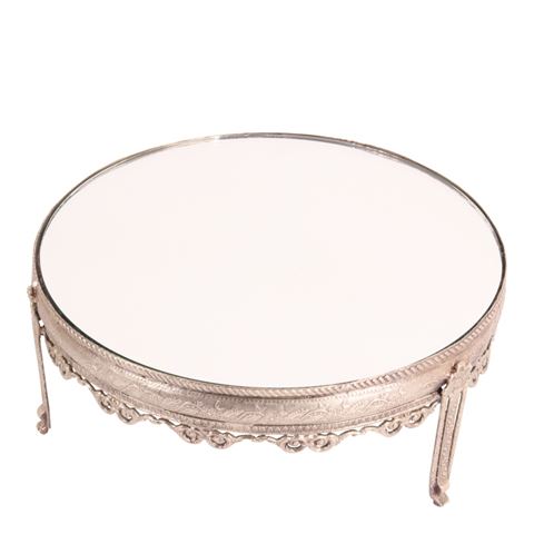 Plateau Miroir 26 cm - Argent - Laiton / Verre