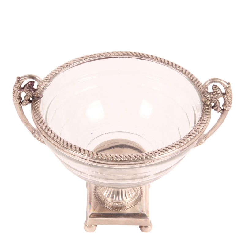 Bonbonnière on Base 15.5 cm - Silver - Brass / Glass