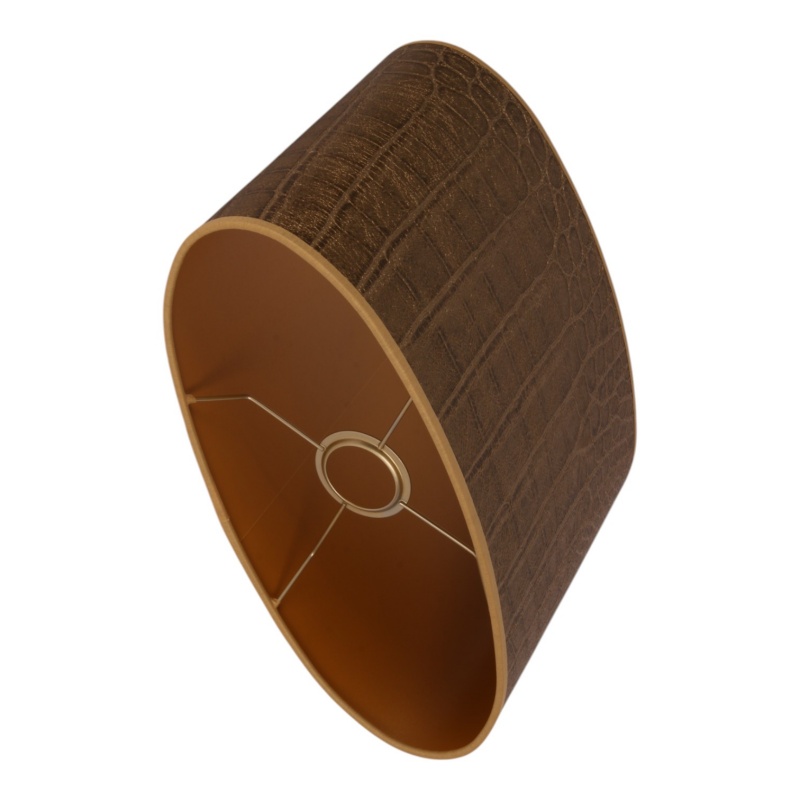 Lampshade 35 cm - Crocodile Print - Gold - Fabric