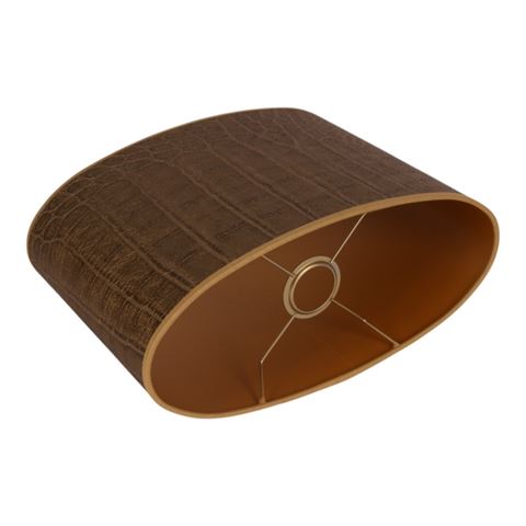 Lampshade 35 cm - Crocodile Print - Gold - Fabric