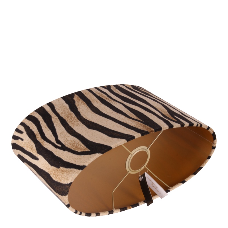 Lampshade 35 cm - Zebra Print - Brown - Fabric