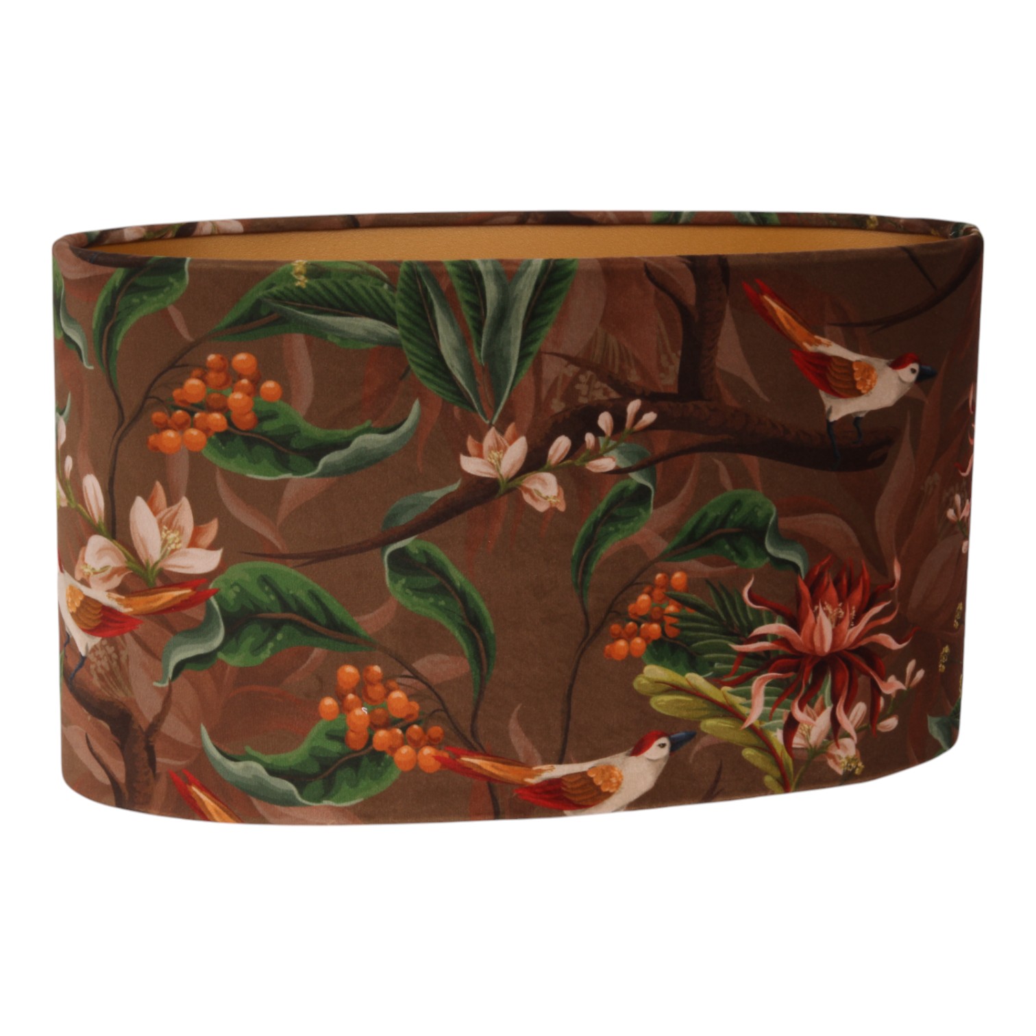 Abat-jour 30 cm - Imprimé botanique - Marron - Tissu + C217