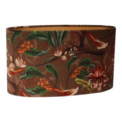 Lampenschirm 30 cm – Botanischer Druck – Braun – Stoff