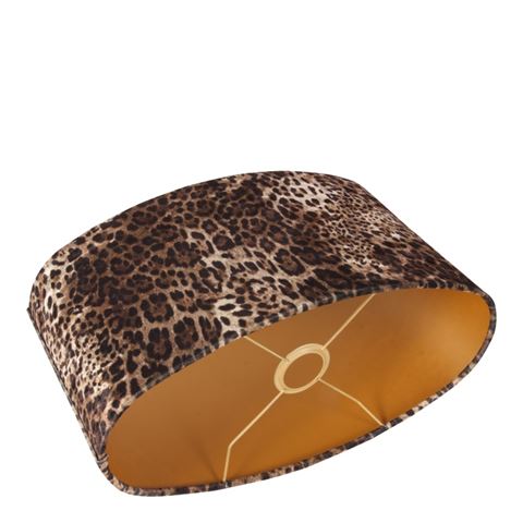 Lampenkap 40 cm - Luipaardprint - Bruin - Stof