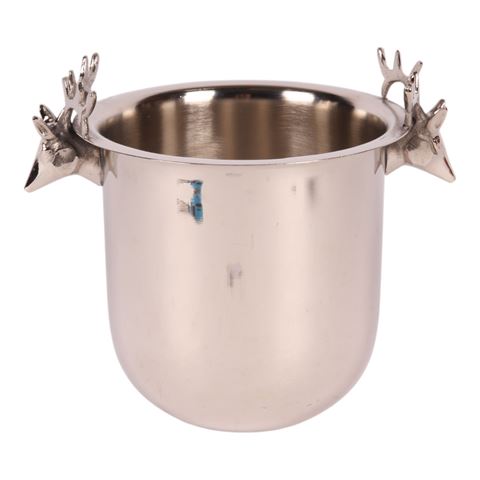 Weinkühler 24 cm - Silber - Messing