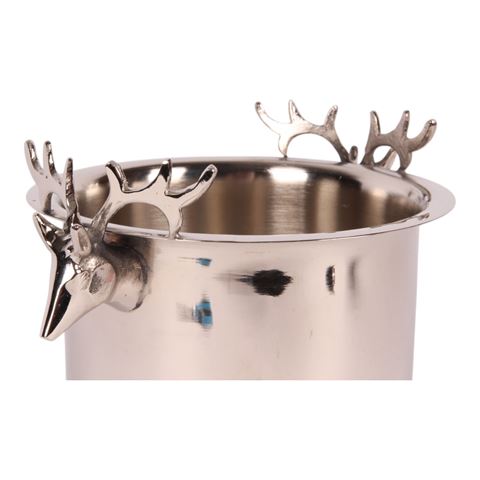 Weinkühler 24 cm - Silber - Messing