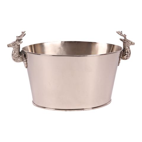 Weinkühler 24 cm - Silber - Messing